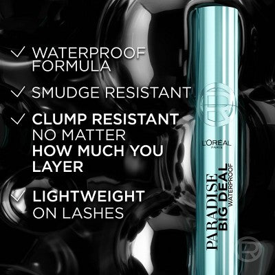 L'Oreal Paris Paradise Big Deal Volumizing and Lengthening Mascara Waterproof Black 0.33 fl oz - New
