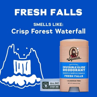 DR. SQUATCH Men's Invisible Glide Deodorant Natural Fresh Falls 2.65oz - Imperfect Container