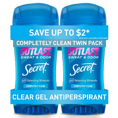 Secret Outlast Clear Gel Antiperspirant & Deodorant for Women 2.6oz/2pk - New
