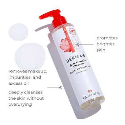 DERMA E Anti Wrinkle Cleanser Unscented 6 fl oz - New