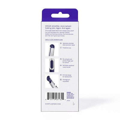 Flamingo Dermaplane Razor 1 Razor Handle 2 Refill Cartridges - Imperfect Box
