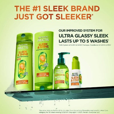 Garnier Fructis with Active Fruit Protein Sleek & Shine Shampoo 33.8 fl oz - Imperfect Container