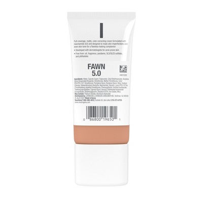 Neutrogena Clear Coverage Flawless Matte Color Correcting Cream 5.0 Fawn - New