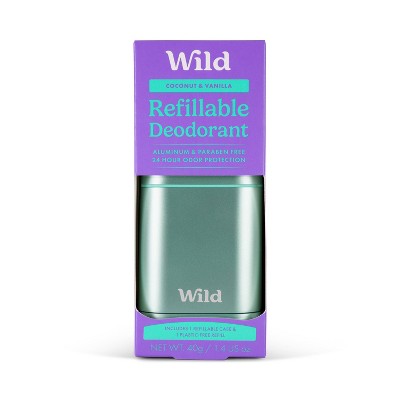 Wild Cosmetics Cream Deodorant Refill Coconut & Vanilla with Aqua Case 5.29oz - Imperfect Box