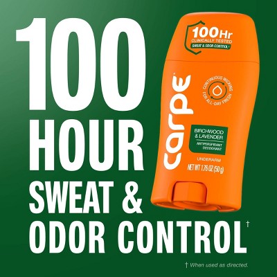 Carpe Women's 100HR Sweat & Odor Control Deodorant Birchwood & Lavender 1.76oz - Imperfect Container