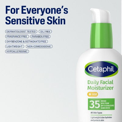 Cetaphil Daily Face Moisturizer with SPF 35 Sunscreen 3 fl oz - Imperfect Box