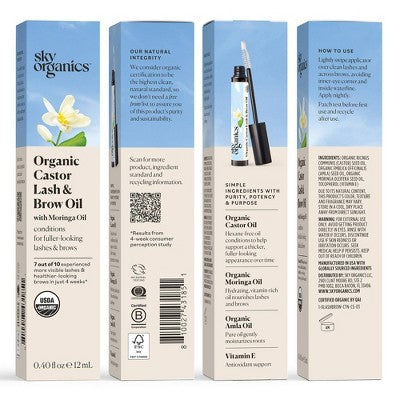 Sky Organics Organic Castor Lash & Brow Oil 0.4 fl oz - Missing Box