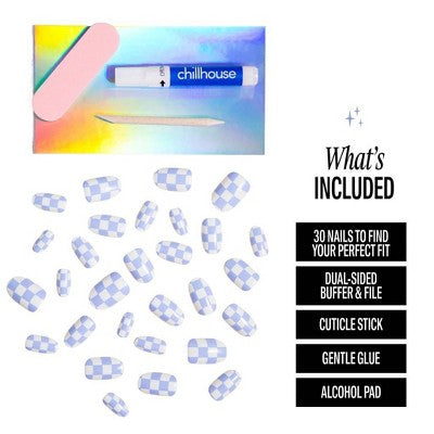 Chillhouse Chill Tips Fake Nails Design Studio Checked Out 24ct - Imperfect Box