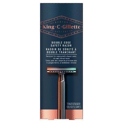 King C. Gillette Men's Double Edge Safety Razor + 5 Refill Blades - Imperfect Box
