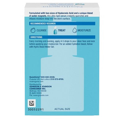 Neutrogena Hydro Boost Hyaluronic Acid Face Serum with Vitamin B5 for Dry Skin 1 fl oz - Imperfect Box