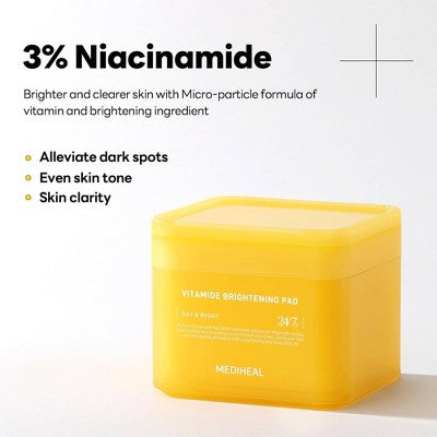 MEDIHEAL Vitamide Brightening Toner Pads 100ct - Imperfect Box