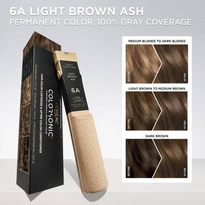 L'Oreal Paris Colorsonic Hair Color Cartridge  Light Brown Ash 6A - Imperfect Box