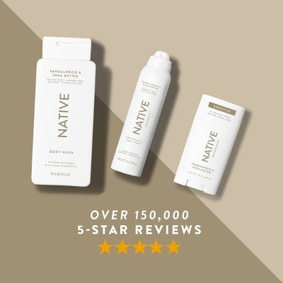 Native Sensitive Solid Deodorant for Men & Women Sandalwood & Shea 2.65oz - New