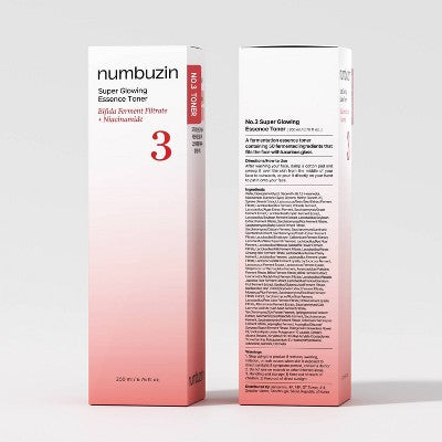 numbuzin No.3 Super Glowing Essence Face Toner 6.76 fl oz - Imperfect Box