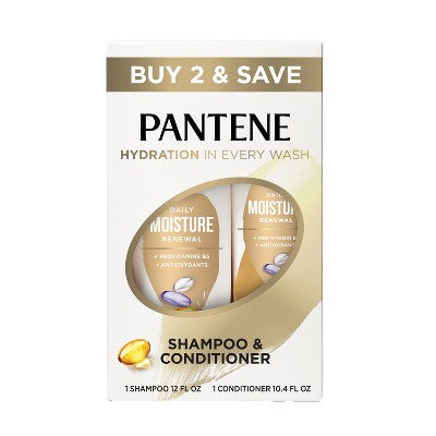 Pantene Pro-V Daily Moisture Renewal Shampoo and Conditioner Bundle 22.4 fl oz - Imperfect Box