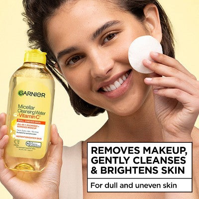 Garnier Vitamin C Brightening & Hydrating Micellar Water Makeup Remover and Facial Cleanser 23.7 fl oz - Imperfect Container
