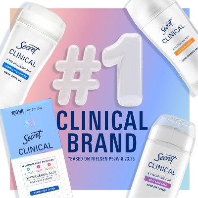 Secret Clinical Strength Invisible Solid Antiperspirant & Deodorant 2.6oz - Imperfect Box