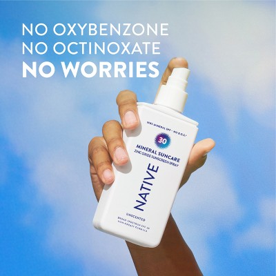 Native Mineral Sunscreen Spray Unscented SPF 30 7 fl oz - Imperfect Container