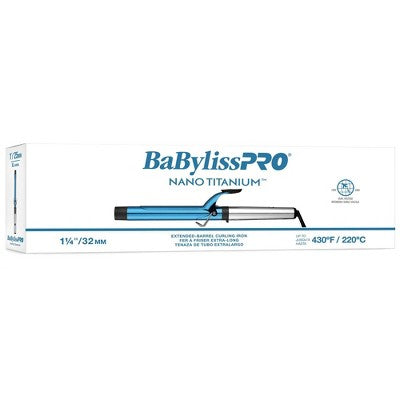BaBylissPRO Nano Titanium Extended Barrel Curling Iron Blue - Imperfect Box