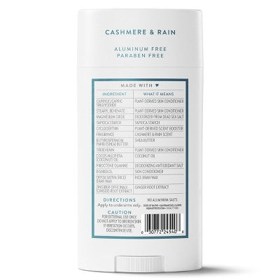 Native Men Invisible Solid Deodorant Cashmere & Rain 3.1oz - Imperfect Container