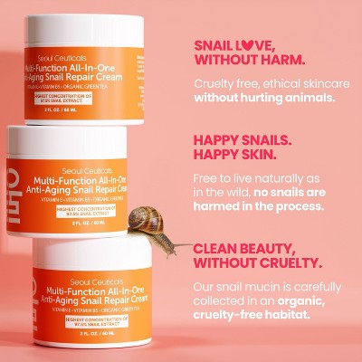 Seoul Ceuticals Korean Skin Care Snail Repair Cream 2oz - Imperfect Box