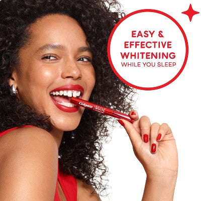 Colgate Optic White Overnight Teeth Stain Remover, 21 Nightly Treatments, Hydrogen Peroxide Teeth Whitening Pen Gel 0.08 fl oz - Imperfect Box