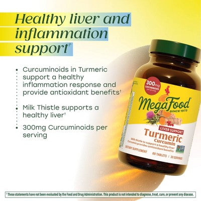 MegaFood Turmeric Supplement 60ct - New