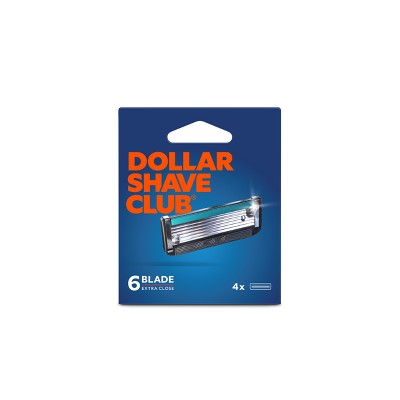 Dollar Shave Club 6-Blade Razor Refill Compatible with 4 and 6 Blade Handles 4ct Trial Size - Imperfect Box