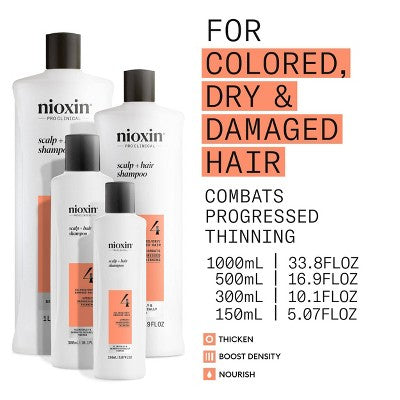 Nioxin System 4 Shampoo Cleanser  10.1 fl oz - Imperfect Container
