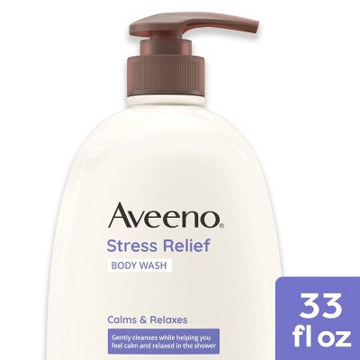 Aveeno Stress Relief Body Wash with Lavender & Chamomile 33oz - New