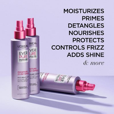 L'Oreal Paris EverPure 21-in-1 Leave In Conditioner Spray 6.8 fl oz - Imperfect Container