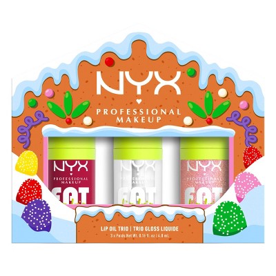 NYX Professional Makeup Fat Oil Lip Drip Holiday Trio Lip Gloss 3 pc - Imperfect Box