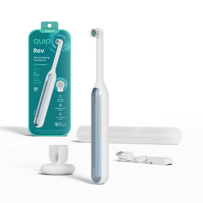 quip Rev Oscillating Rechargeable Electric Toothbrush White/Blue - Imperfect Box