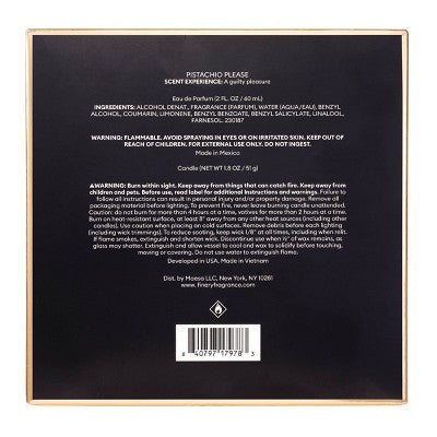 fine'ry. Full Size EDP + Mini Candle Gift Set Pistachio Please 2pc - Imperfect Box