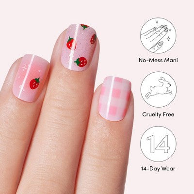 Dashing Diva Limited Edition Glaze Semi-Cured Gel Nail Polish Strips Central Park Picnic 32ct - New