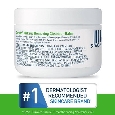 CeraVe Hydrating Makeup Cleansing Balm, Travel Size 1.3 oz - Imperfect Container