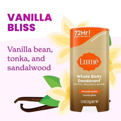 Lume Solid Deodorant Stick Vanilla Bliss 2.6oz - New