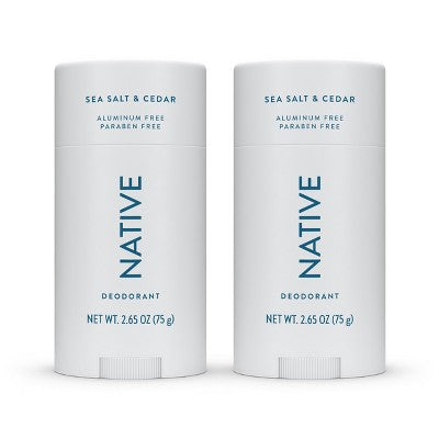 Native Twin Pack Deodorant Sea Salt & Cedar 4.6oz/2ct - New