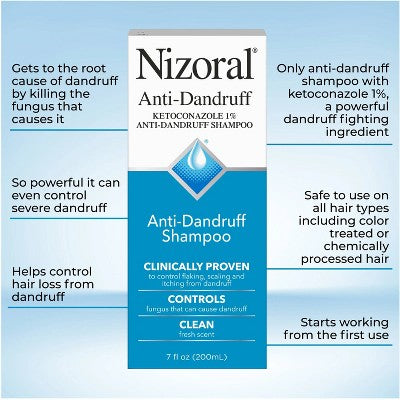 Nizoral Anti Dandruff Shampoo with 1% Ketoconazole, Clean Fresh Scent 7 fl oz - Imperfect Box