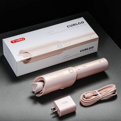 TYMO Curlgo Cordless Auto Curling Iron Pink 1" - Imperfect Box