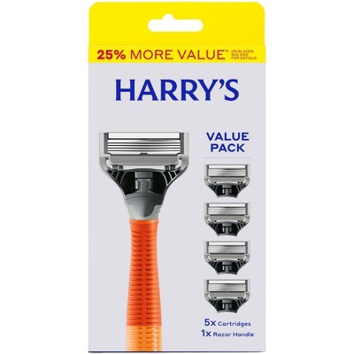 Harry's Original Razor Handle for Men with 5 Razor Blade Cartridges - New
