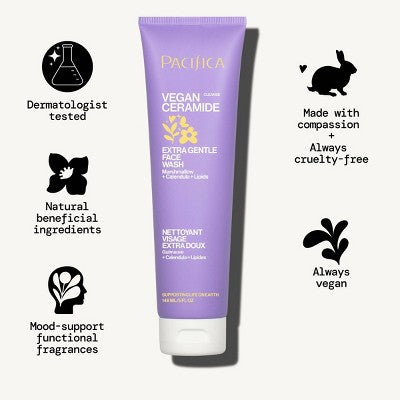 Pacifica Vegan Ceramide Extra Gentle Face Wash 5 fl oz - Imperfect Container