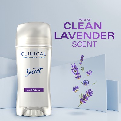 Secret Clinical Invisible Solid Antiperspirant & Deodorant Clean Lavender 2.6oz - Imperfect Box