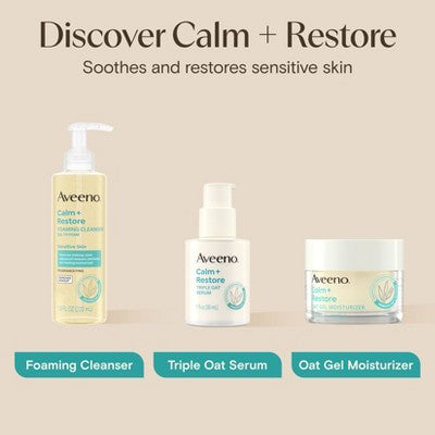 Aveeno Calm + Restore Triple Oat Hydrating Face Serum 1 fl oz - Imperfect Box