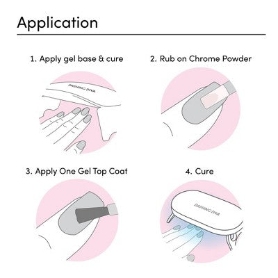 Dashing Diva Chrome Powder Kit Silver Chrome 3ct - Imperfect Box