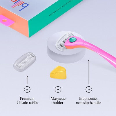 Billie Women's Malibu Razor Kit 1 Handle + Magnetic Holder + 2 Blade Refills - Imperfect Box