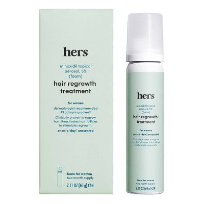 hers Hair Regrowth Foam Treatment 5% Minoxidil 2.11oz - Imperfect Box