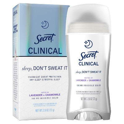 Secret Clinical 100HR Relief & Comfort Overnight Deodorant Lavender & Chamomile 2.6oz - Imperfect Box