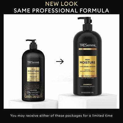 Tresemme Rich Moisture Hydrating Shampoo with Pump for Dry Hair 39 fl oz - Imperfect Container