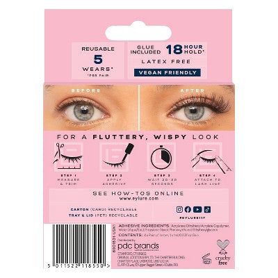 Eylure Wispy Light False Eyelashes No 117 4pr - Imperfect Box
